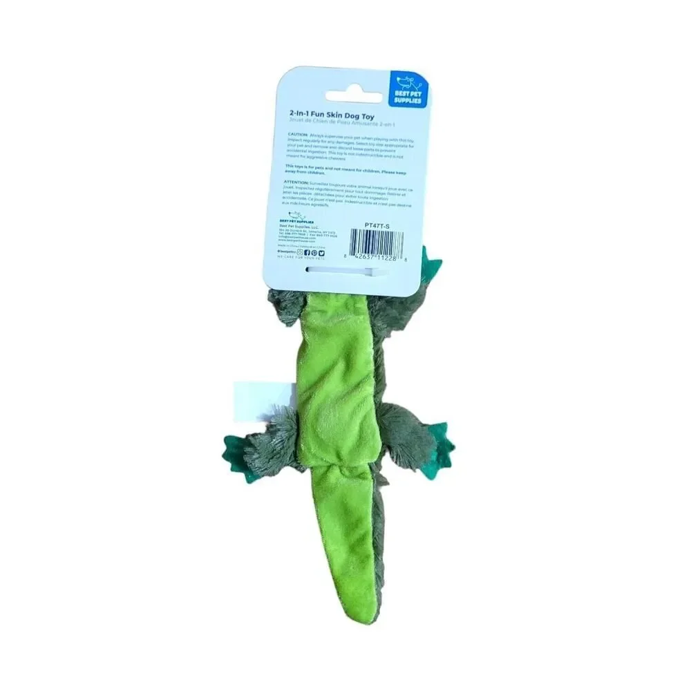 Best Pet Supplies Fun Skin Stuffless Dog Squeaky Toy Alligator Crocodile Gator